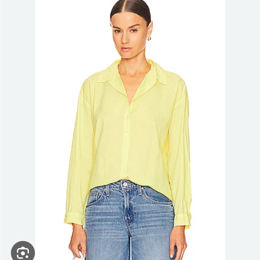 Velvet by Graham and Spencer yellow Button-Down Women's Shirt